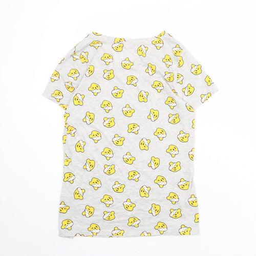 Pudsey Bear Womens Grey Geometric Polyester Basic T-Shirt Size 12 Boat Neck