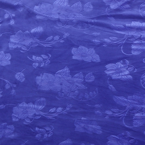 EWM Womens Blue Floral Polyester Basic Blouse Size 20 Boat Neck