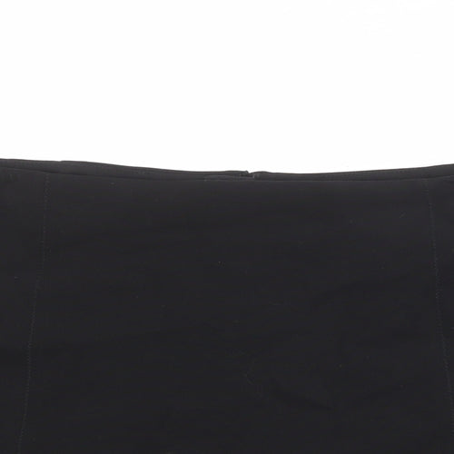 Marks and Spencer Womens Black Polyester A-Line Skirt Size 22 Zip