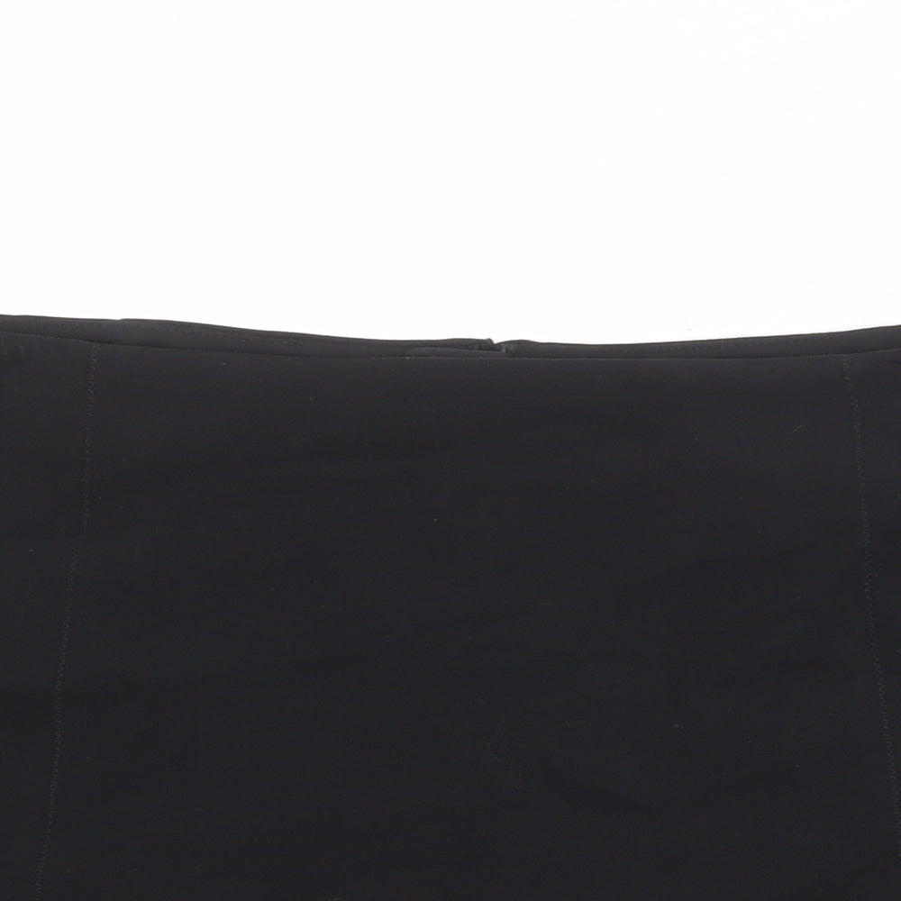 Marks and Spencer Womens Black Polyester A-Line Skirt Size 22 Zip