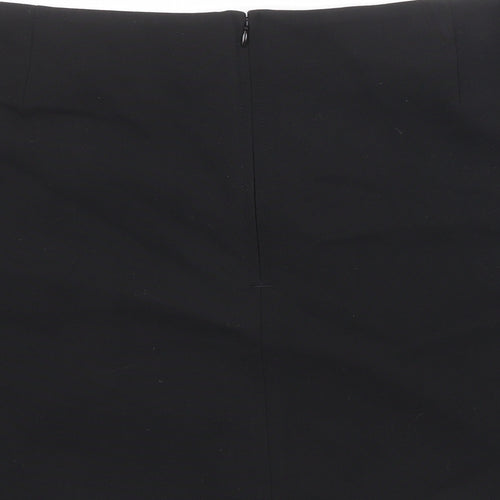 Marks and Spencer Womens Black Polyester A-Line Skirt Size 22 Zip