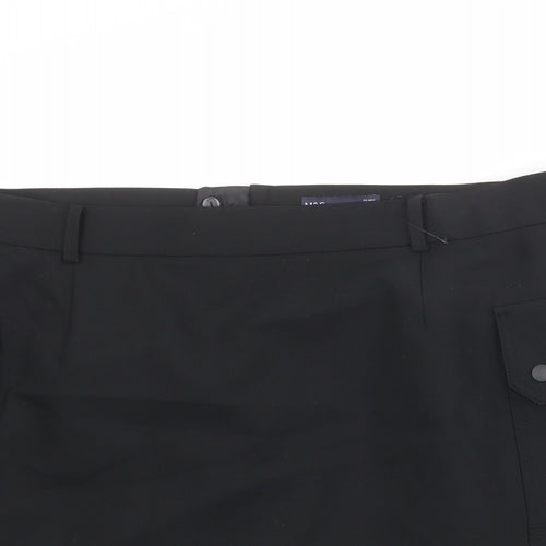 Marks and Spencer Womens Black Polyester Cargo Skirt Size 22 Zip