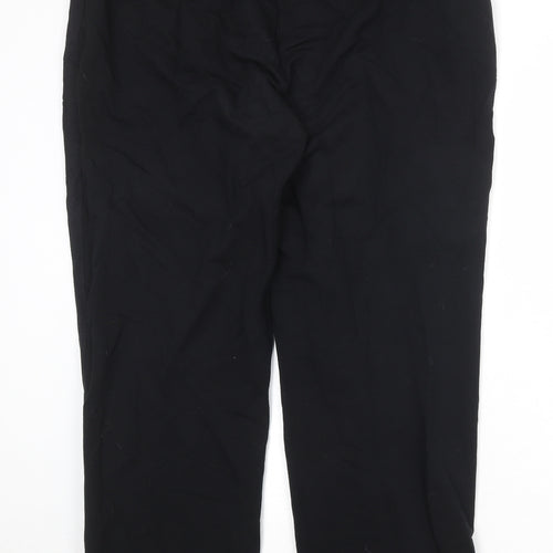 Marks and Spencer Womens Black Cotton Sweatpants Trousers Size 18 Regular Drawstring