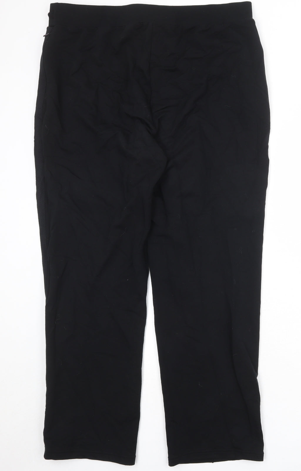 Marks and Spencer Womens Black Cotton Sweatpants Trousers Size 18 Regular Drawstring