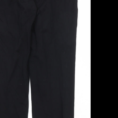 Marks and Spencer Womens Black Cotton Sweatpants Trousers Size 18 Regular Drawstring