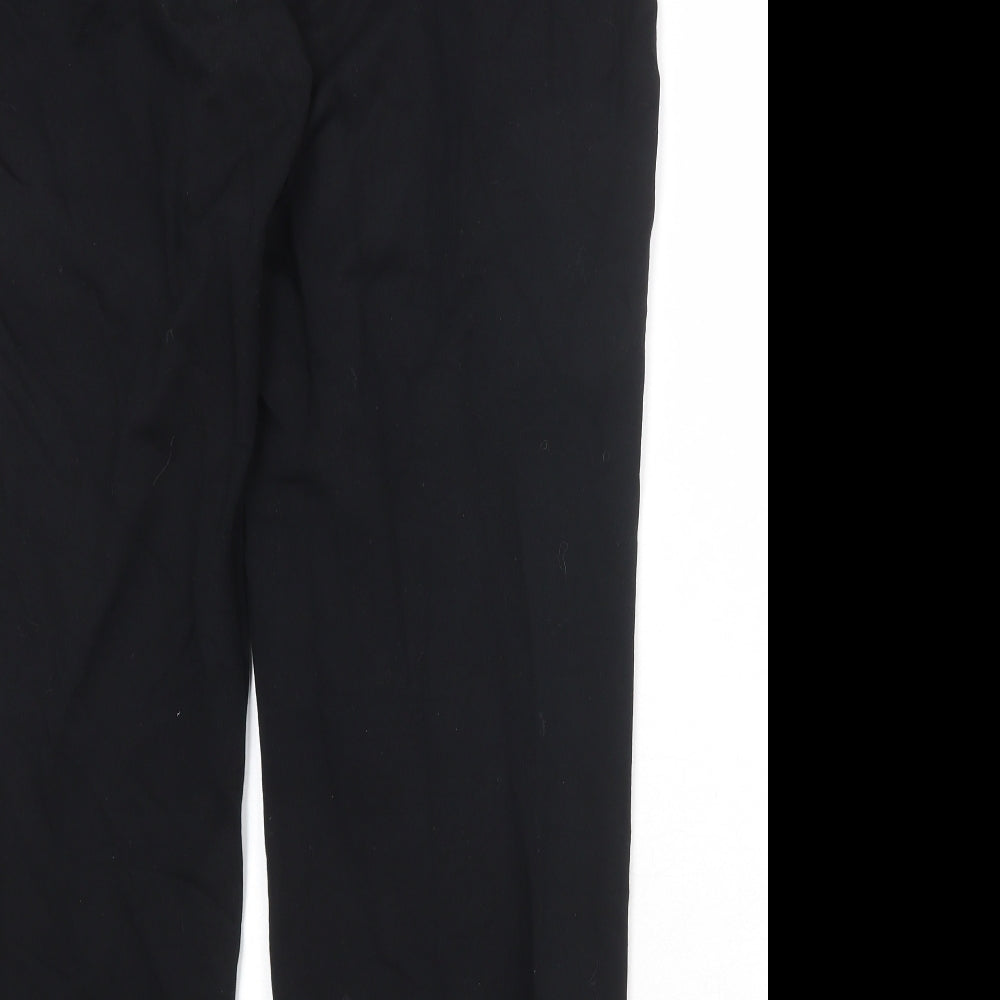 Marks and Spencer Womens Black Cotton Sweatpants Trousers Size 18 Regular Drawstring