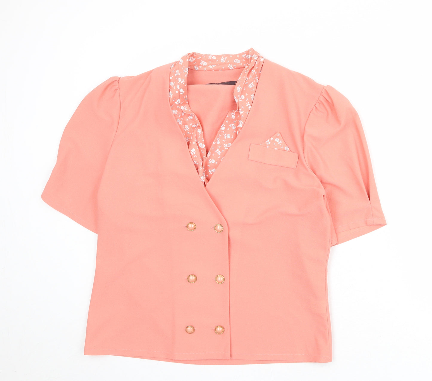 Debenhams Womens Pink Polyester Jacket Blazer Size 16 - Floral Detail