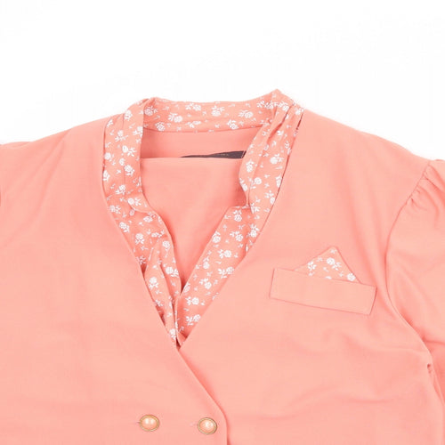Debenhams Womens Pink Polyester Jacket Blazer Size 16 - Floral Detail