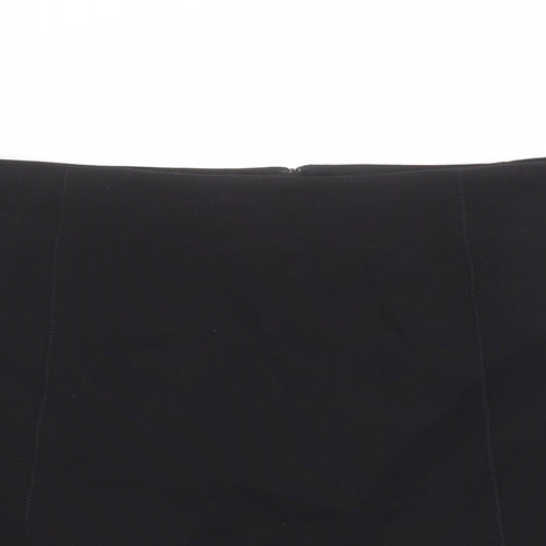 Marks and Spencer Womens Black Polyester A-Line Skirt Size 18 Zip