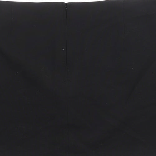 Marks and Spencer Womens Black Polyester A-Line Skirt Size 18 Zip