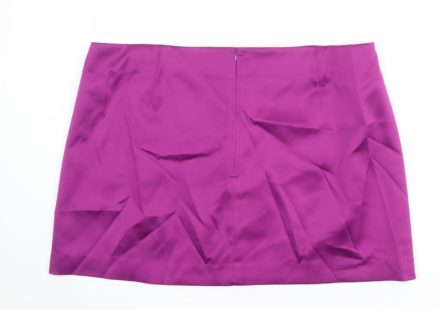 Marks and Spencer Womens Purple Polyester A-Line Skirt Size 24 Zip