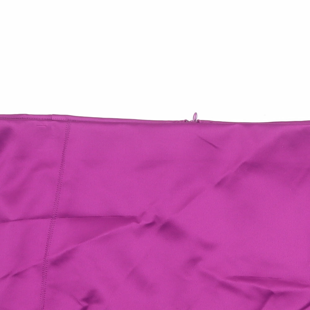 Marks and Spencer Womens Purple Polyester A-Line Skirt Size 24 Zip