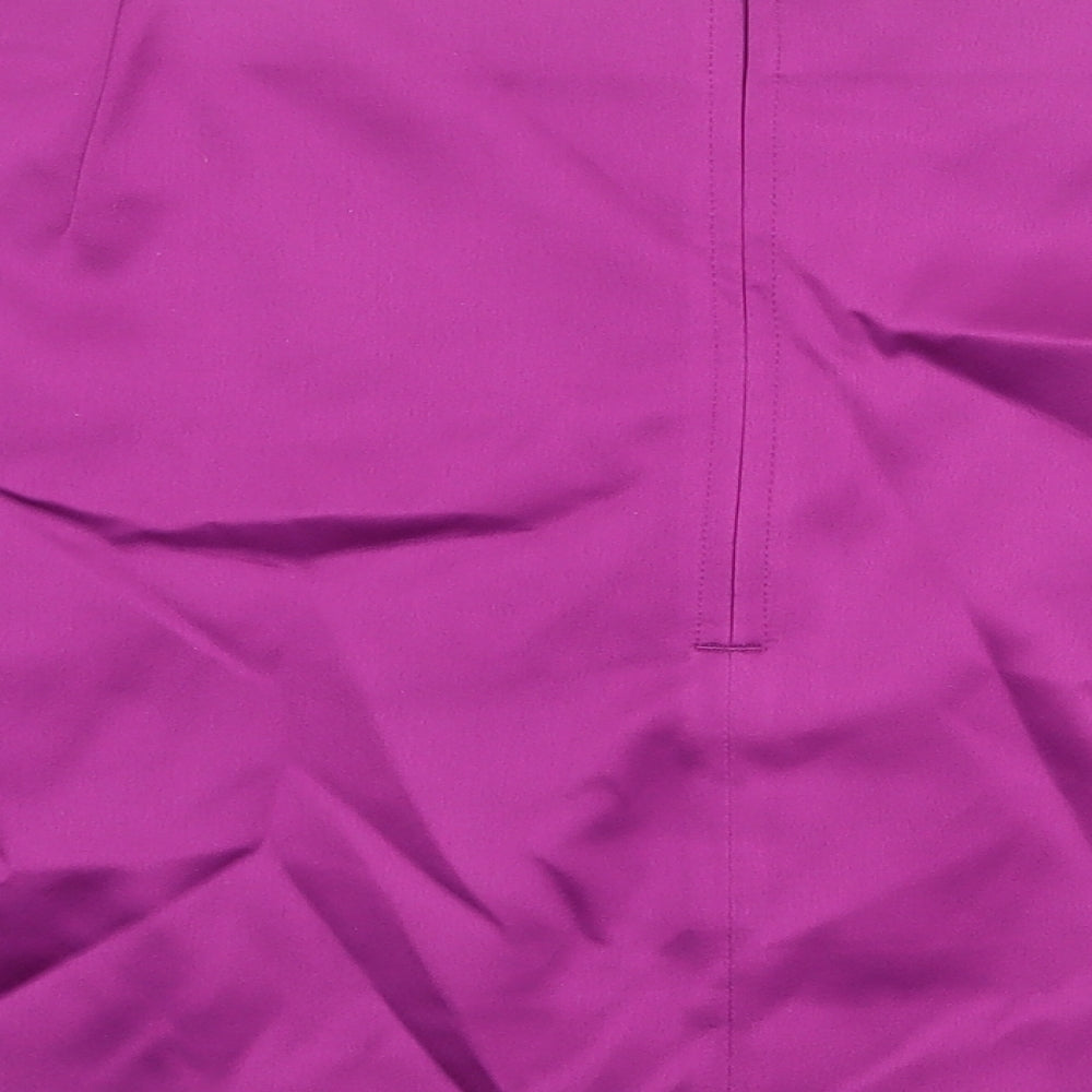 Marks and Spencer Womens Purple Polyester A-Line Skirt Size 24 Zip