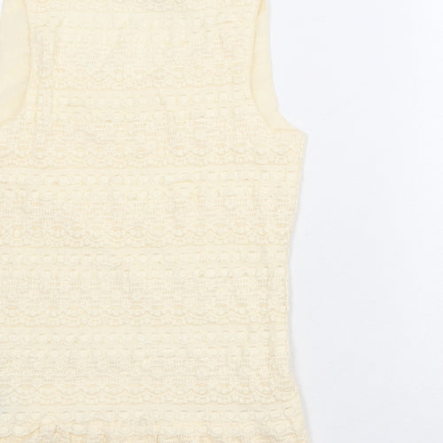 Max Studio Womens Beige Cotton Basic Tank Size M Scoop Neck