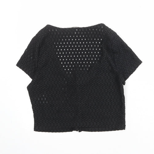 H&M Womens Black Scoop Neck Polyester Cardigan Jumper Size L