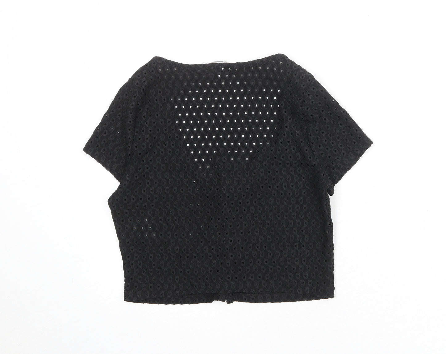 H&M Womens Black Scoop Neck Polyester Cardigan Jumper Size L