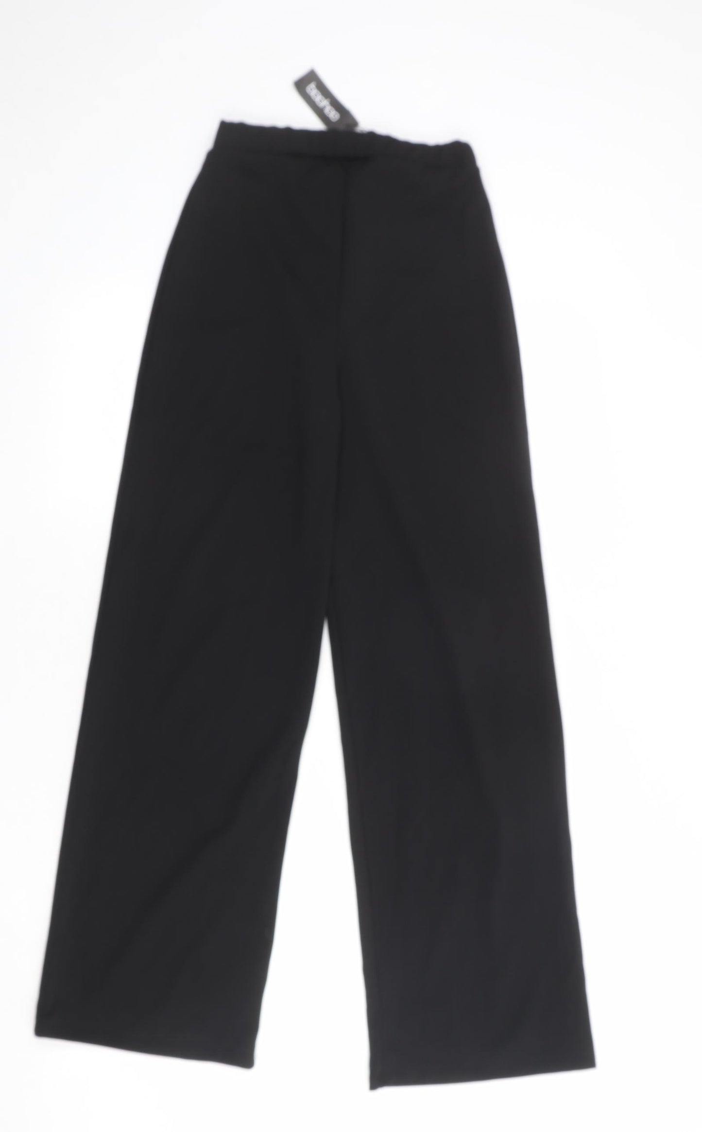 Boohoo Womens Black Polyester Trousers Size 6 Regular - Elastic Waist