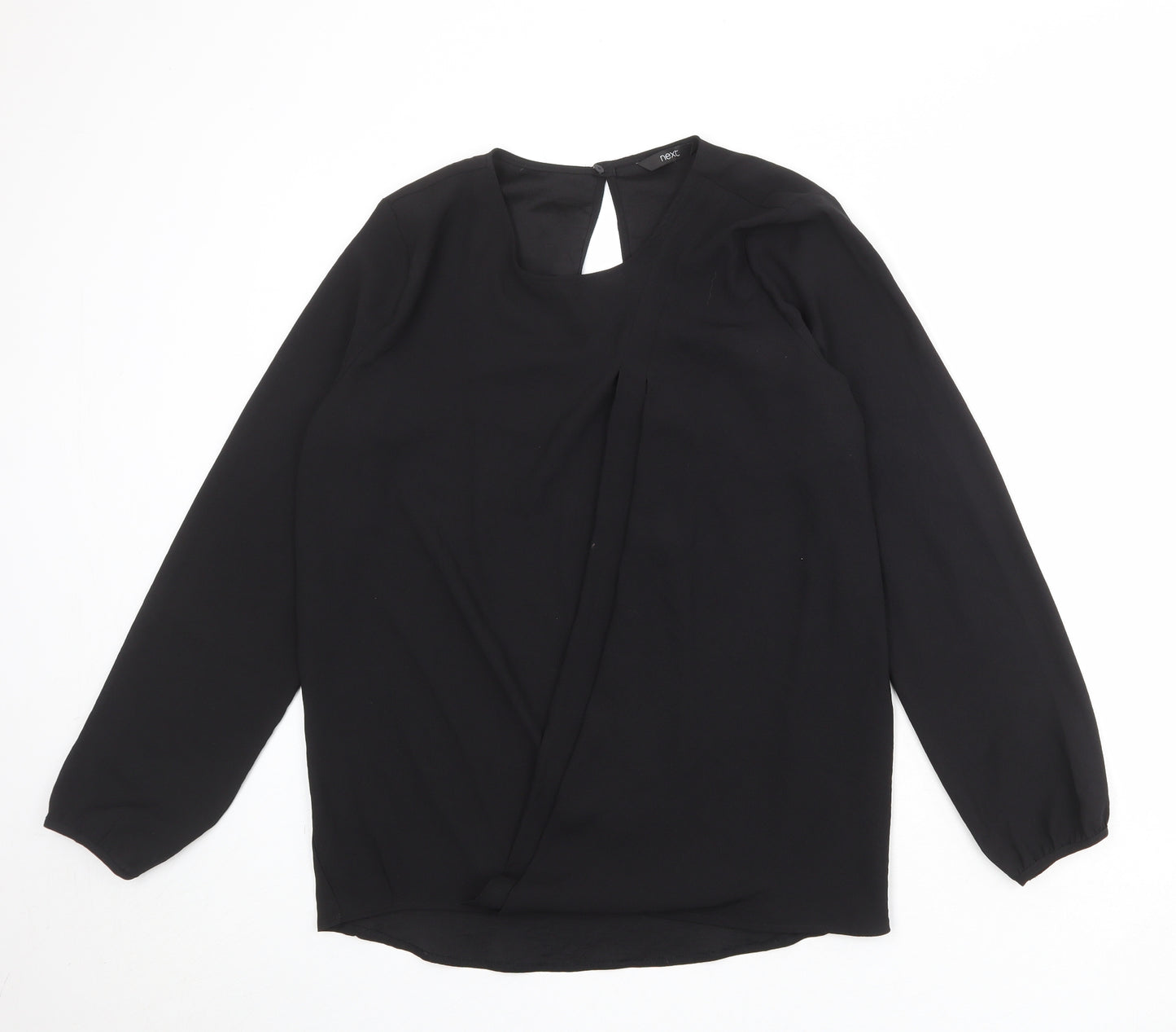NEXT Womens Black Polyester Basic Blouse Size 16 Round Neck