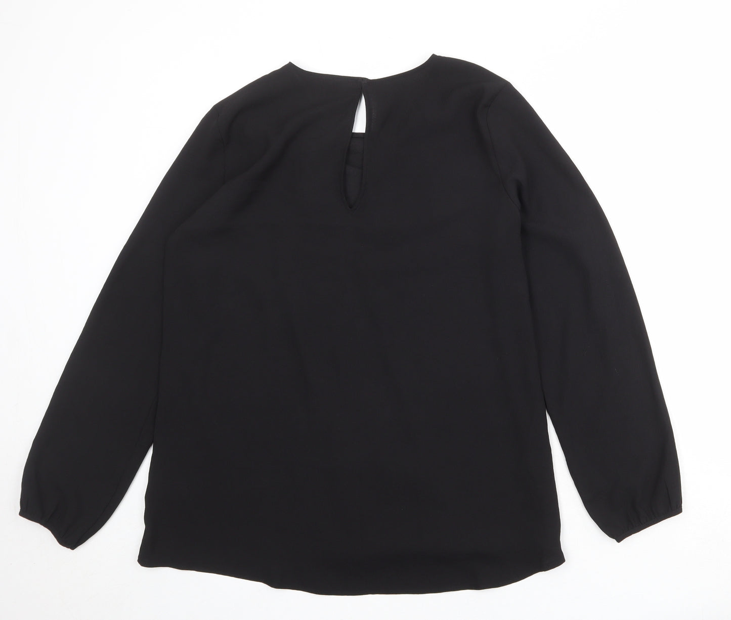 NEXT Womens Black Polyester Basic Blouse Size 16 Round Neck