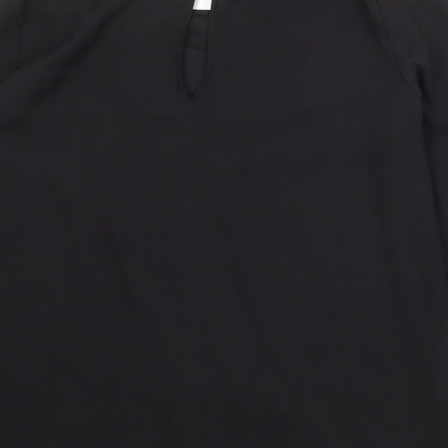 NEXT Womens Black Polyester Basic Blouse Size 16 Round Neck