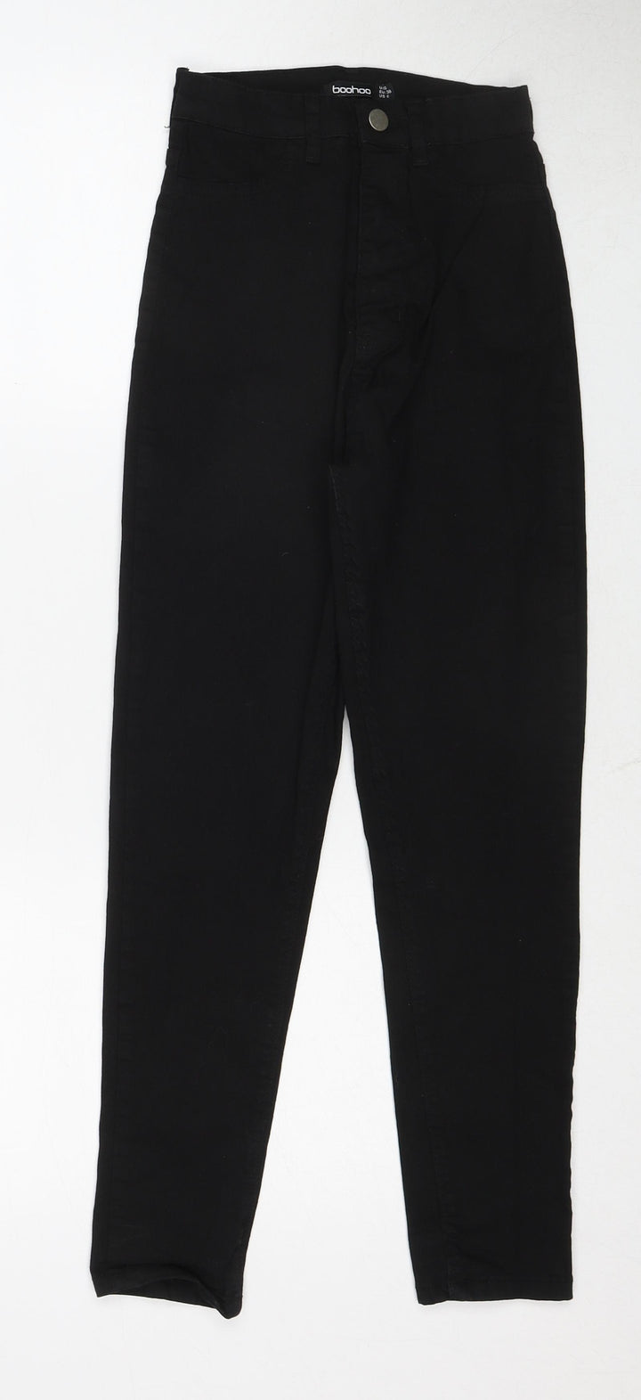 Boohoo Womens Black Cotton Skinny Jeans Size 10 Regular Zip