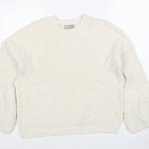 ASOS Womens White Round Neck Polyester Pullover Jumper Size 8