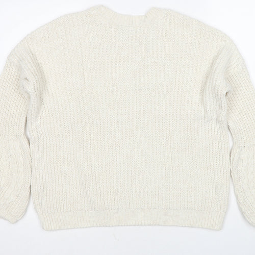 ASOS Womens White Round Neck Polyester Pullover Jumper Size 8