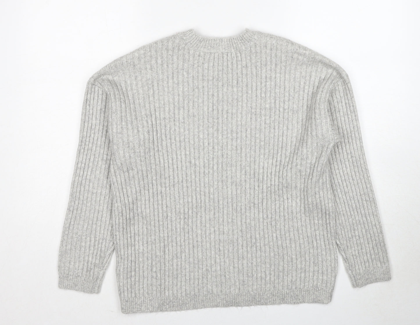 Marks and Spencer Womens Grey Round Neck Polyester Pullover Jumper Size M