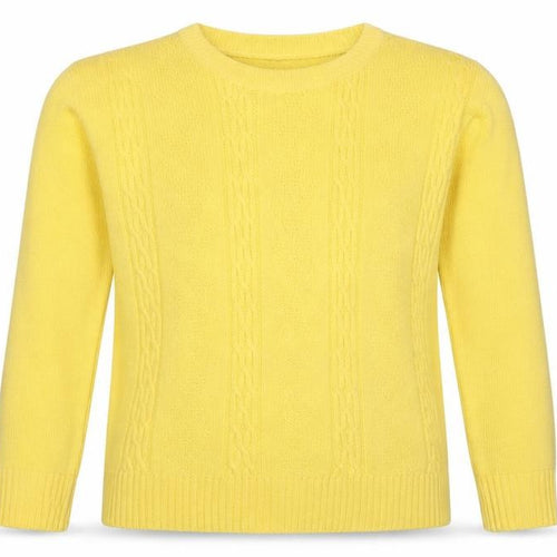 Pure & Natural Womens Yellow Round Neck Acrylic Pullover Jumper Size S - Size S-M