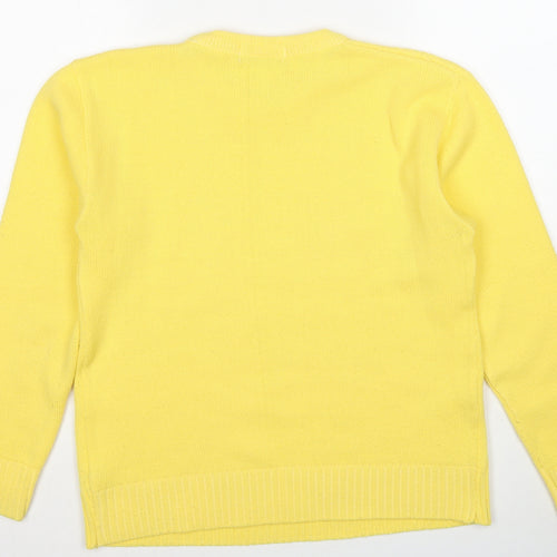 Pure & Natural Womens Yellow Round Neck Acrylic Pullover Jumper Size S - Size S-M