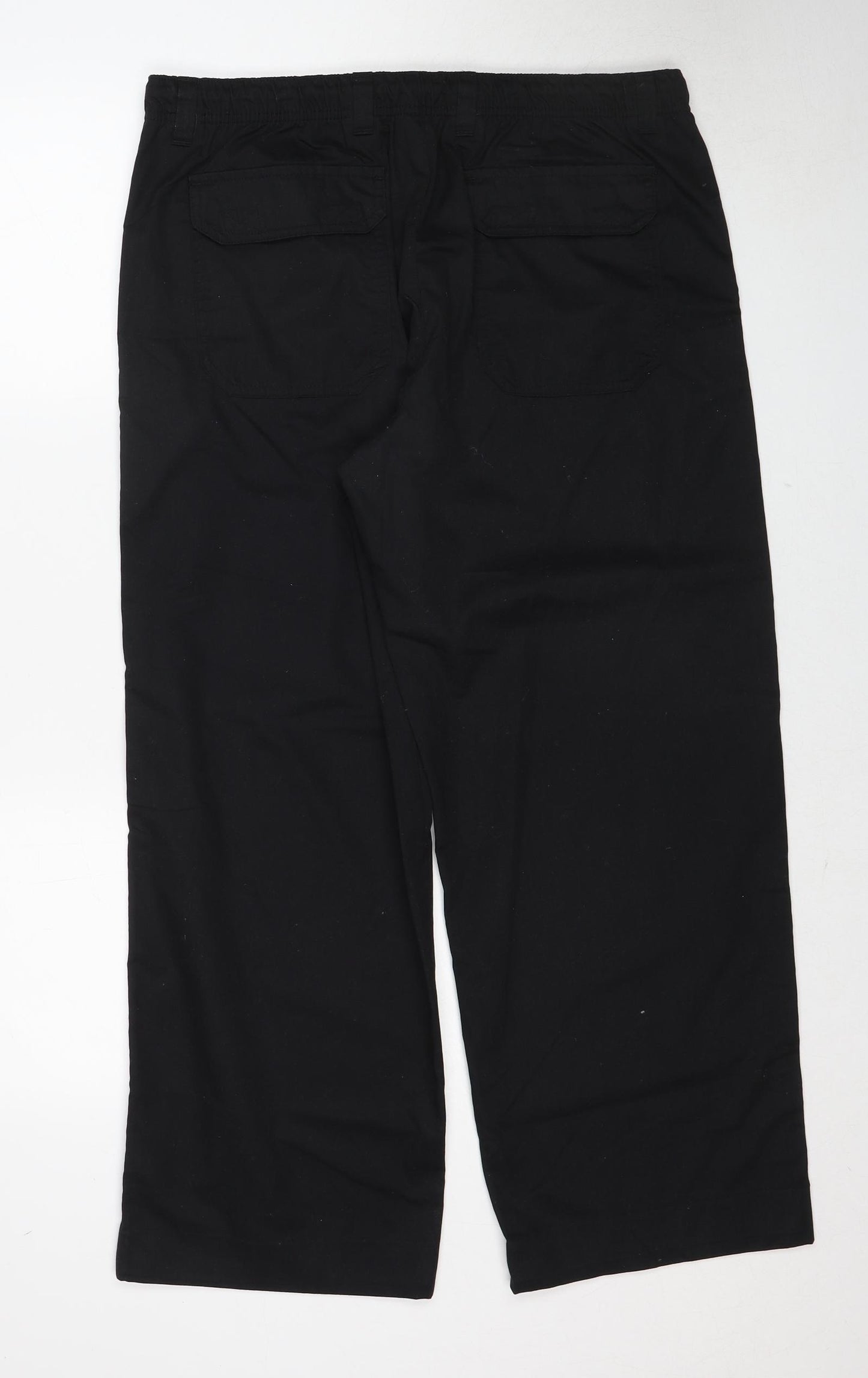 Headland Mens Black Cotton Trousers Size 36 in Regular Zip