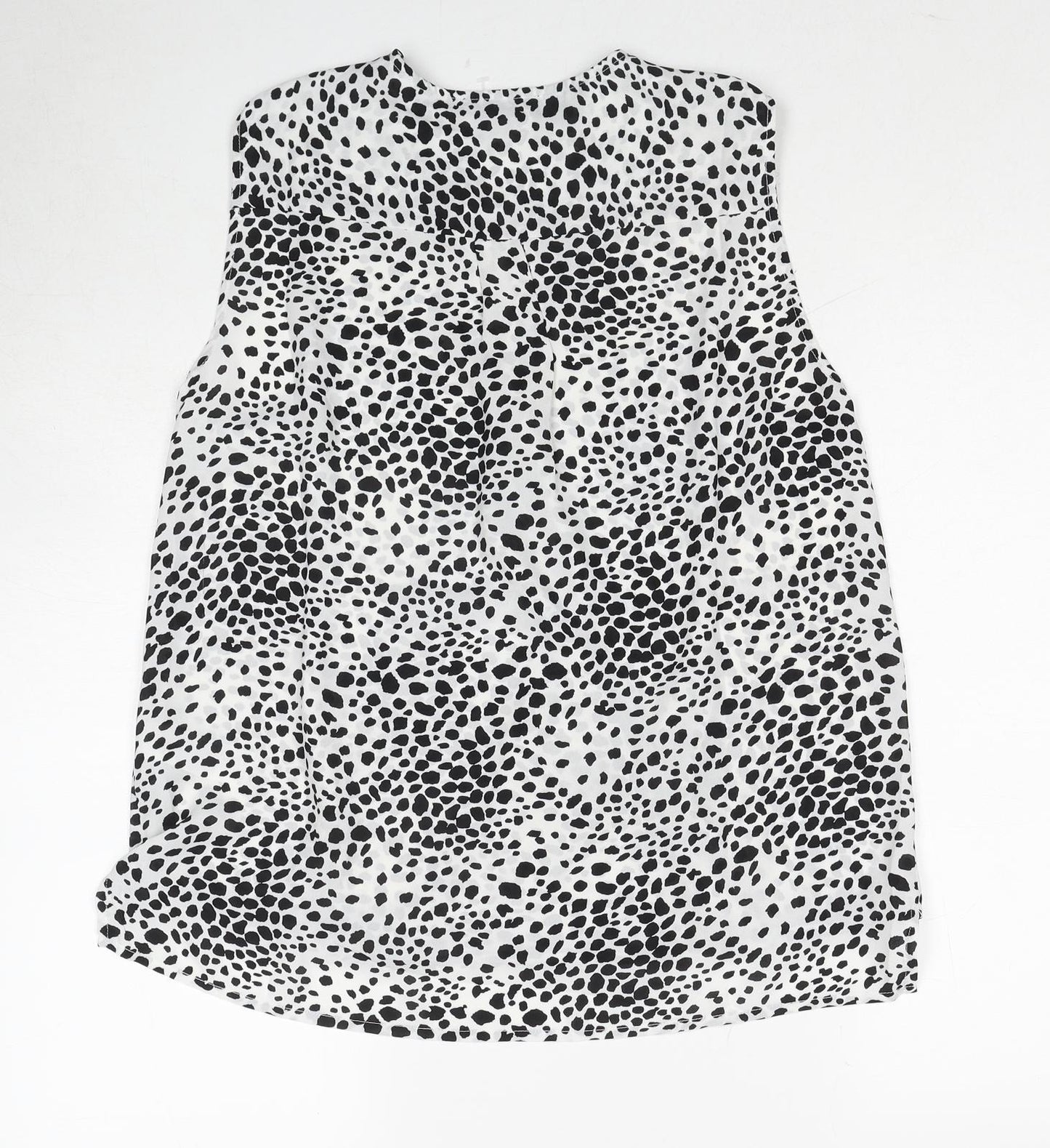 Adrianna Papell Womens Multicoloured Geometric Polyester Basic Tank Size L V-Neck