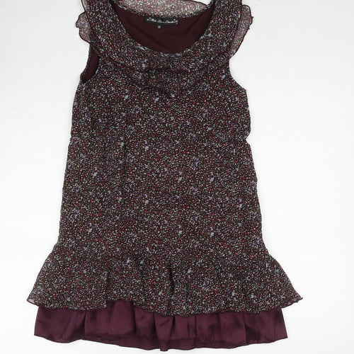 Mela Loves London Womens Multicoloured Geometric Polyester A-Line Size 10 Round Neck Pullover
