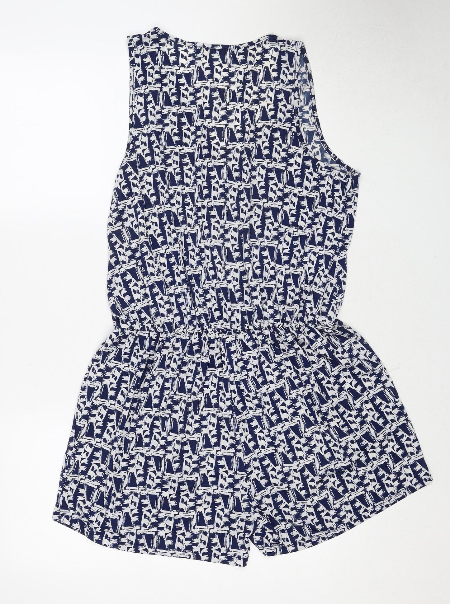 Brave Soul Womens Blue Geometric Polyester Bodysuit One-Piece Size M Pullover