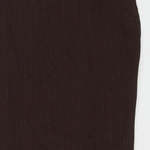 H&M Womens Brown Viscose Playsuit One-Piece Size S Snap