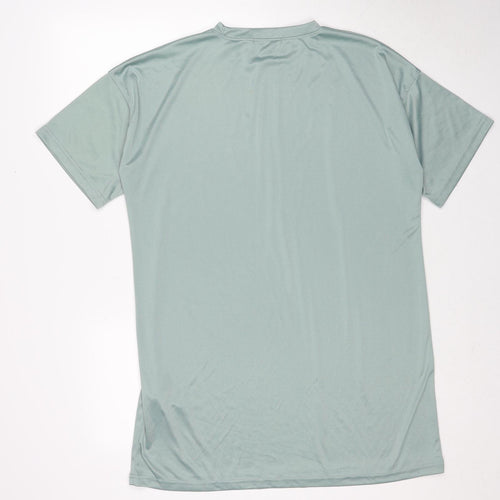 Missguided Womens Blue Polyester Basic T-Shirt Size 12 Crew Neck