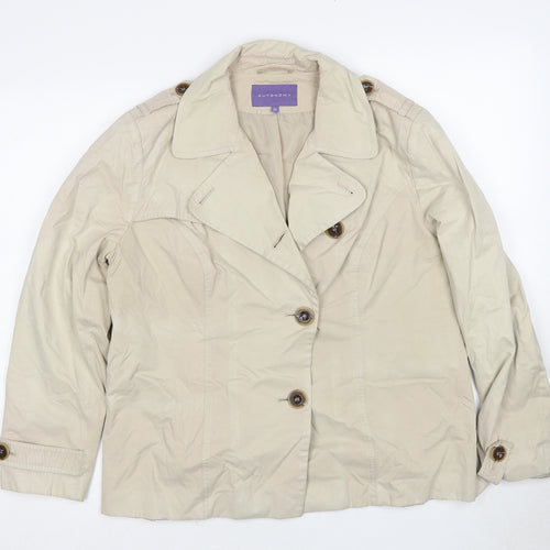 Autonomy Womens Beige Jacket Size 16 Button