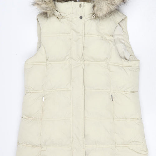 Marks and Spencer Womens Beige Gilet Jacket Size 14 Zip