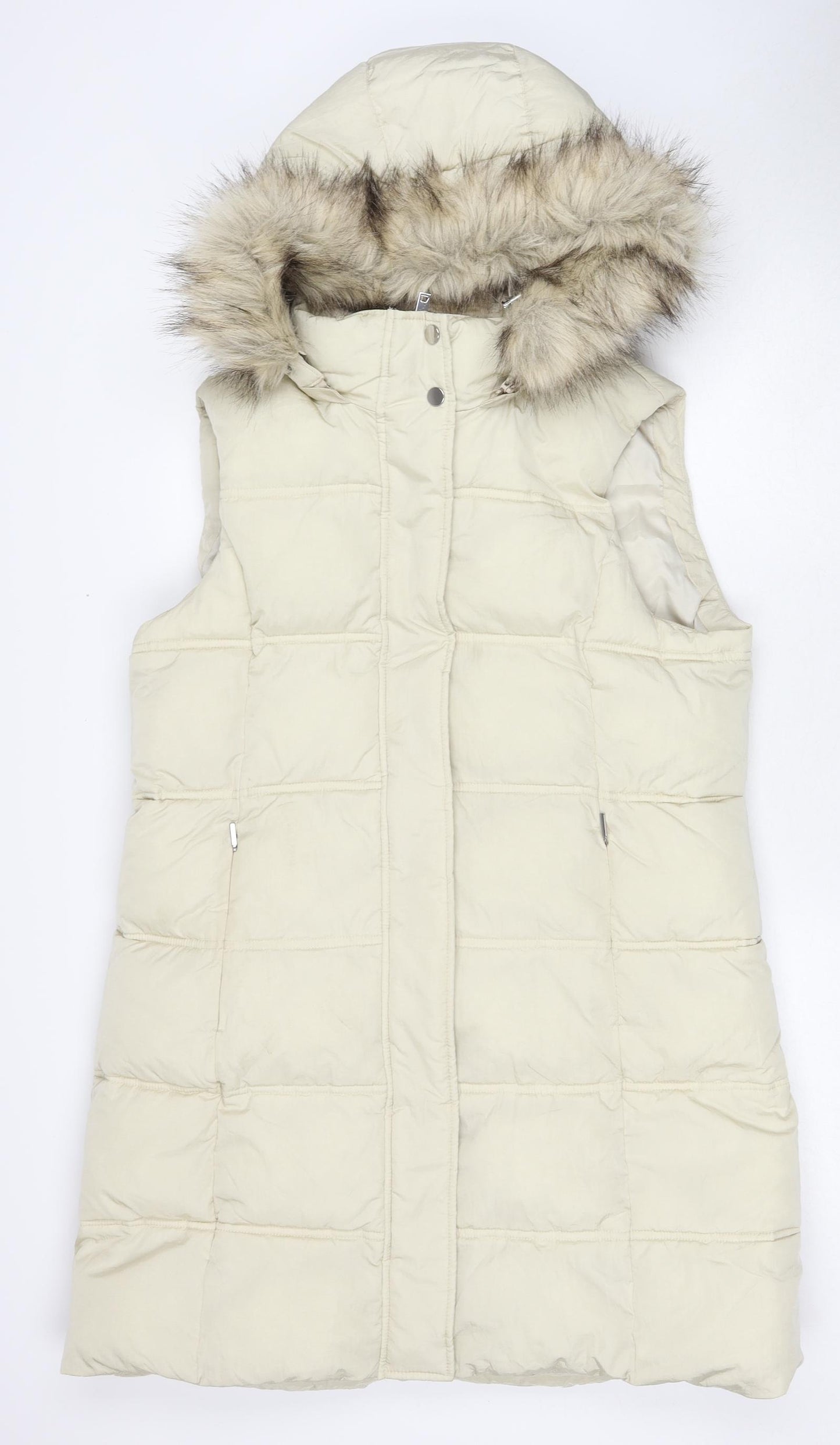 Marks and Spencer Womens Beige Gilet Jacket Size 14 Zip