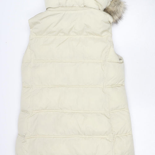 Marks and Spencer Womens Beige Gilet Jacket Size 14 Zip