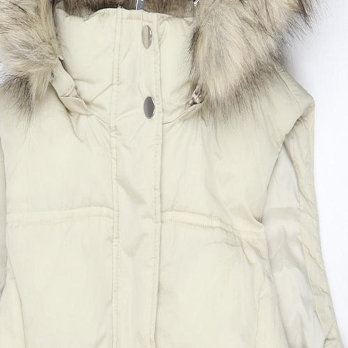 Marks and Spencer Womens Beige Gilet Jacket Size 14 Zip