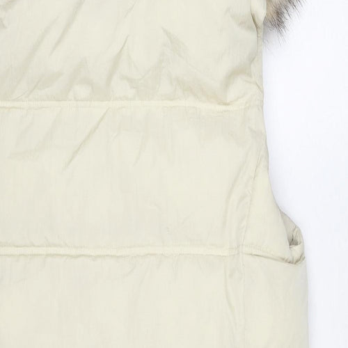 Marks and Spencer Womens Beige Gilet Jacket Size 14 Zip