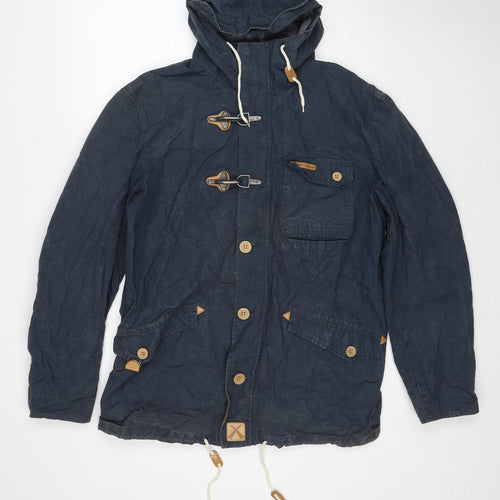 Criminal Damage Mens Blue Military Jacket Jacket Size XL Zip