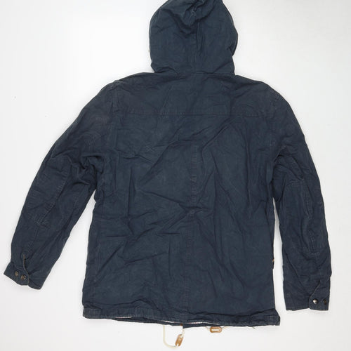 Criminal Damage Mens Blue Military Jacket Jacket Size XL Zip