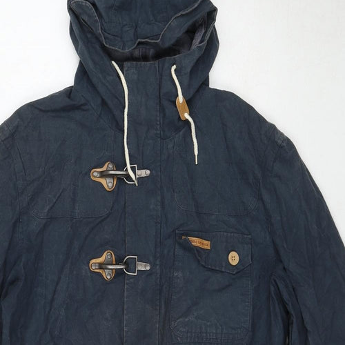 Criminal Damage Mens Blue Military Jacket Jacket Size XL Zip
