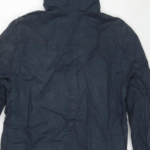 Criminal Damage Mens Blue Military Jacket Jacket Size XL Zip