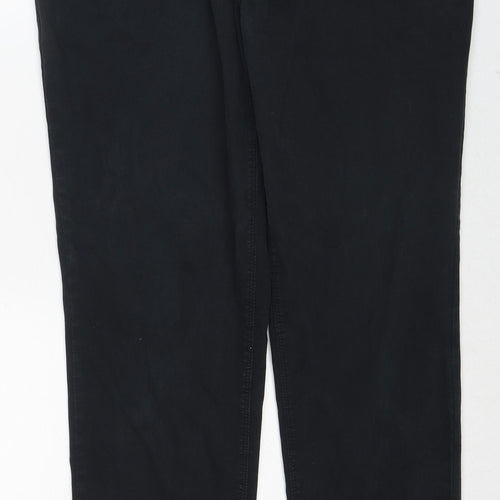 NEXT Mens Black Cotton Straight Jeans Size 36 in Slim Zip
