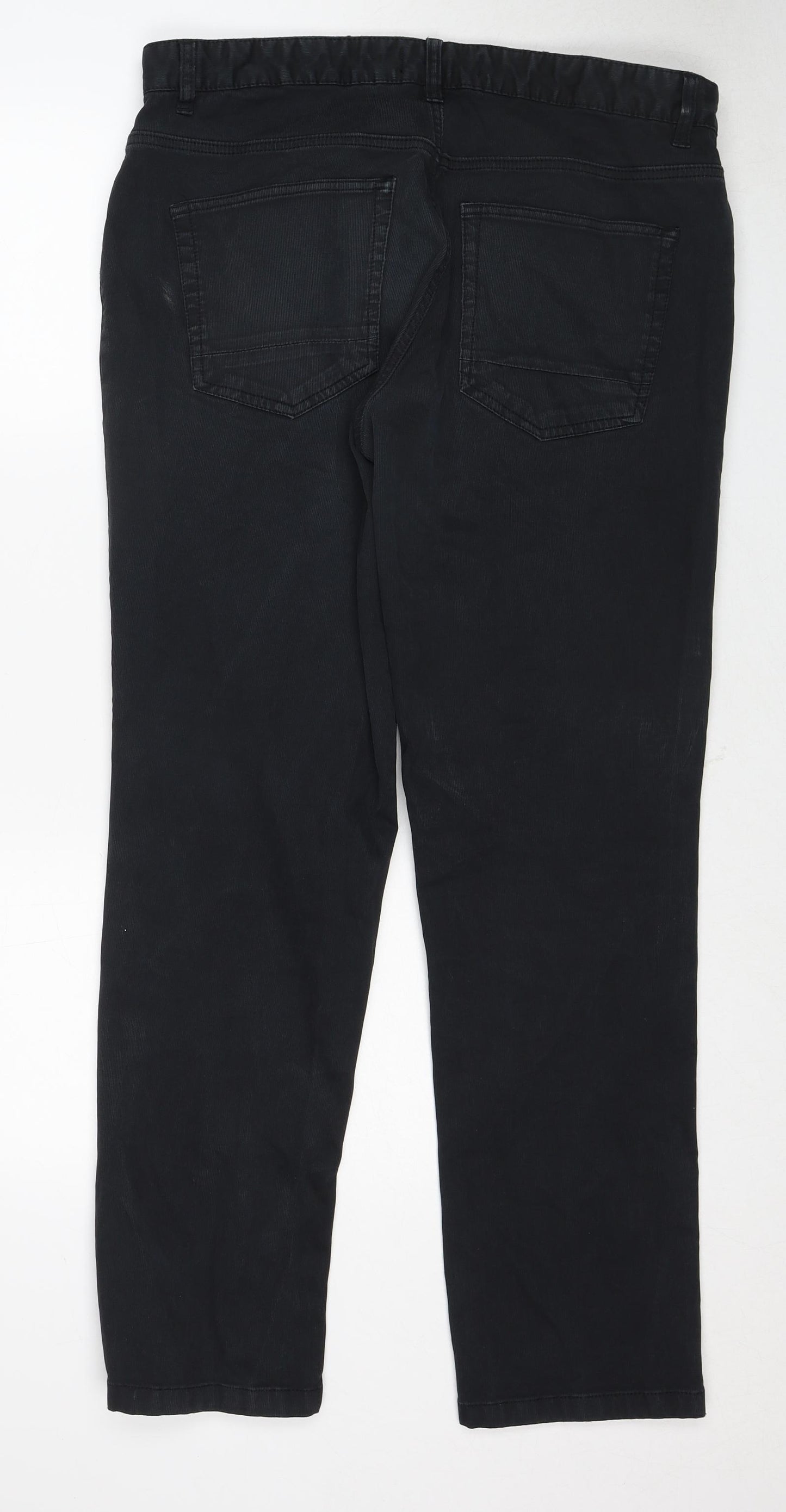 NEXT Mens Black Cotton Straight Jeans Size 36 in Slim Zip