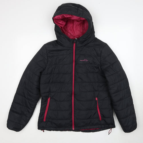 Freedom Trail Womens Black Quilted Jacket Size 14 Zip