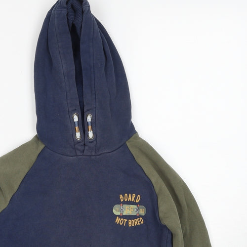 Fat Face Boys Multicoloured Cotton Pullover Hoodie Size 8-9 Years Pullover - Board Not Bored Skateboard